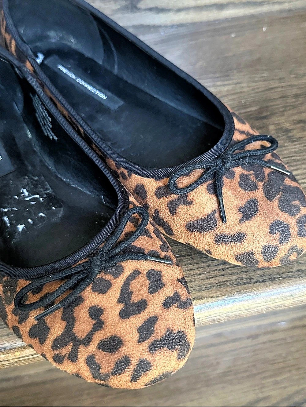 French Connection "Diana" Leopard Print Vegan Suede Ballet Flats - Size US 9 - Picture 5 of 9